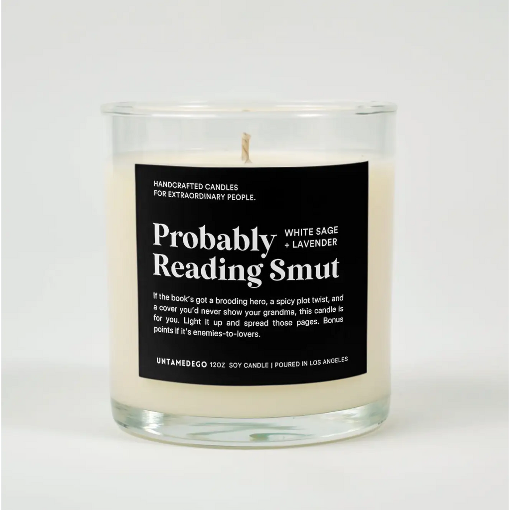 Probably Reading Smut Glass Candle WHITE SAGE + LAVENDER