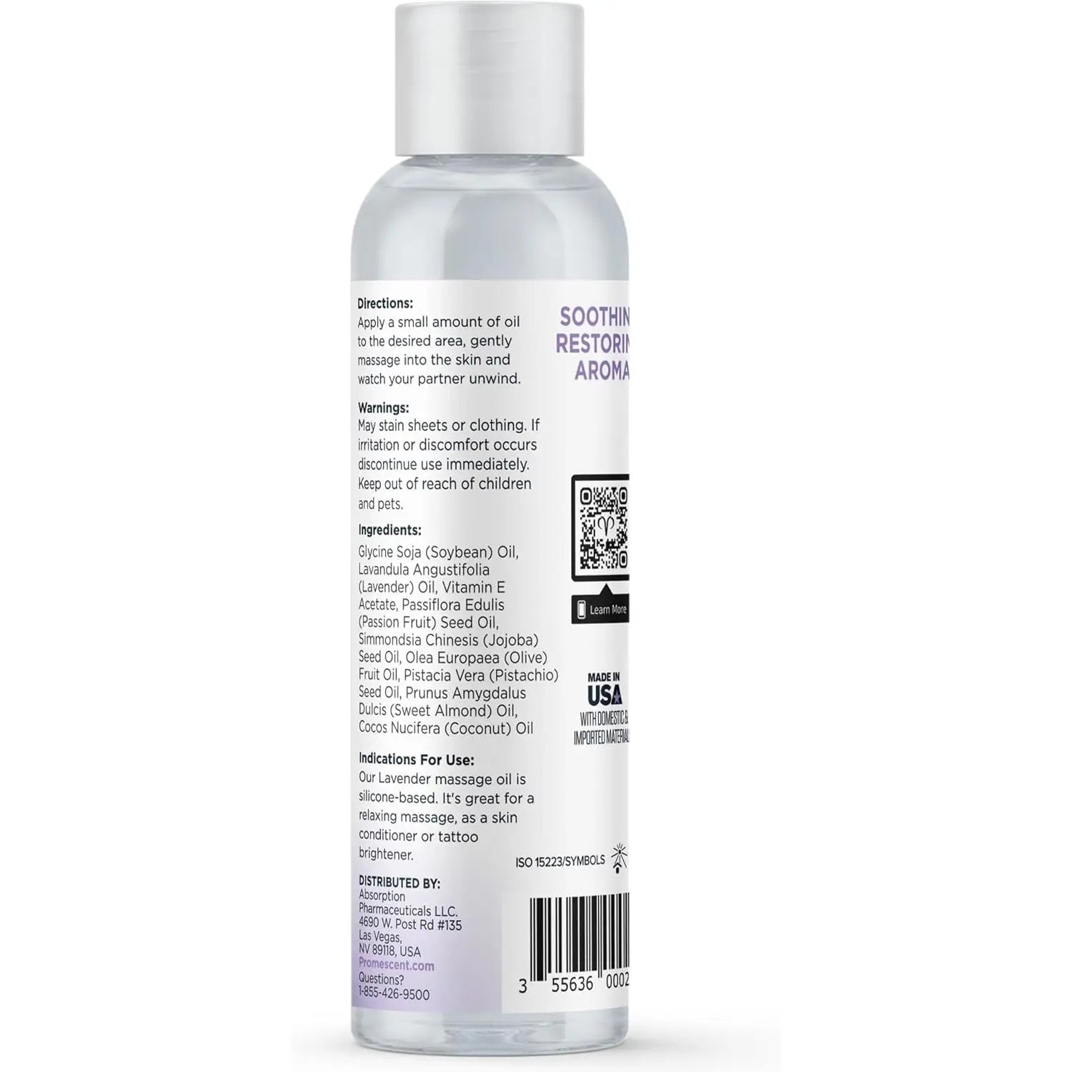 Promescent® Lavender Massage Oil - Relaxing & Moisturizing Body for Sensual 4 fl. oz.