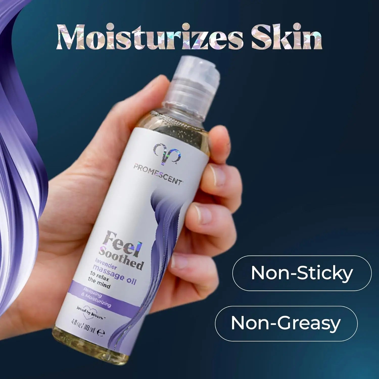 Promescent® Lavender Massage Oil - Relaxing & Moisturizing Body for Sensual 4 fl. oz.