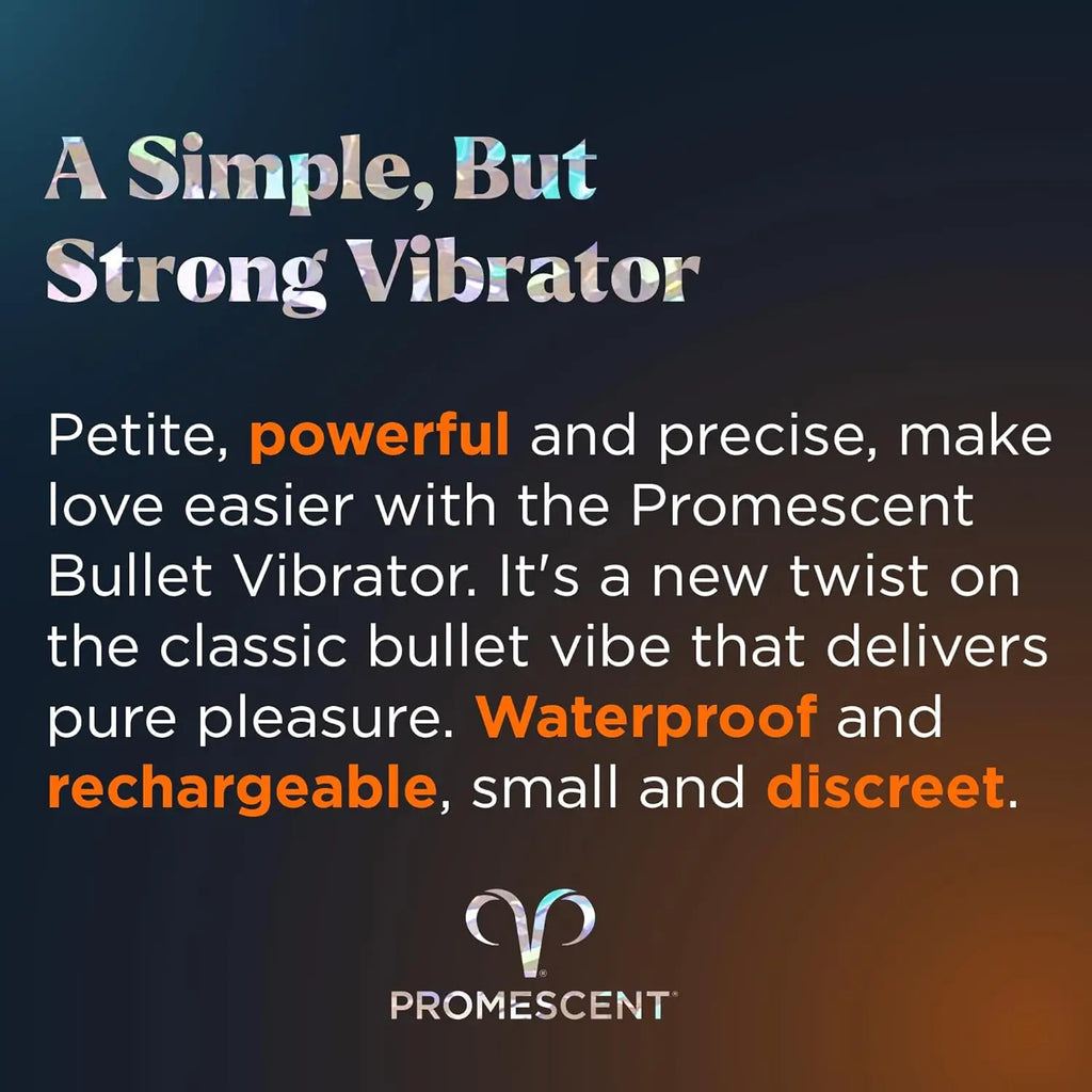 Promescent® Promescent Bullet Vibrator - Waterproof Rechargeable Clitoral Vibe with 27 Modes Dark Purple
