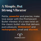 Promescent® Promescent Bullet Vibrator - Waterproof Rechargeable Clitoral Vibe with 27 Modes Dark Purple