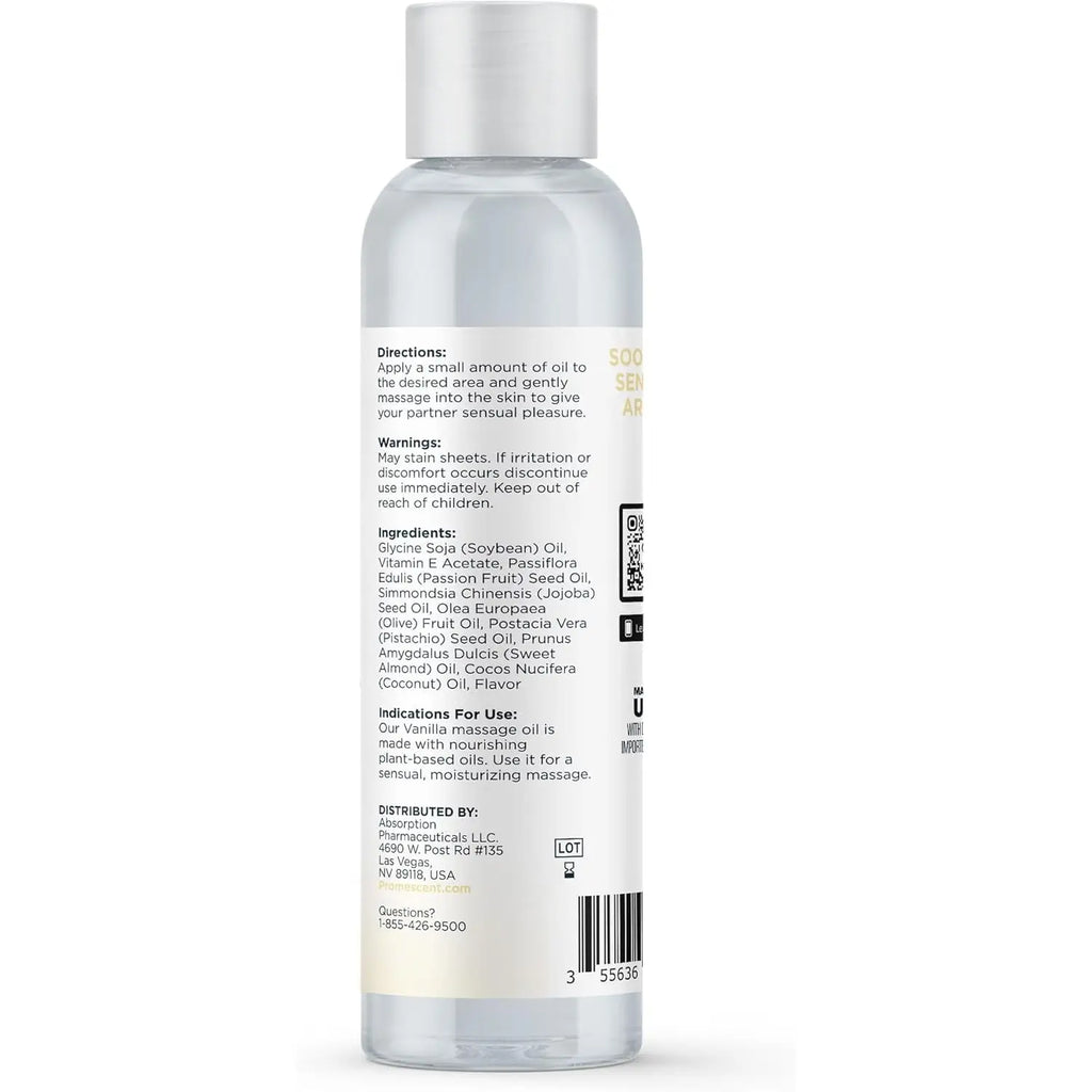 Promescent® Promescent Feel Sensual Vanilla Massage Oil - Hydrating Body 4oz 4 fl. oz.