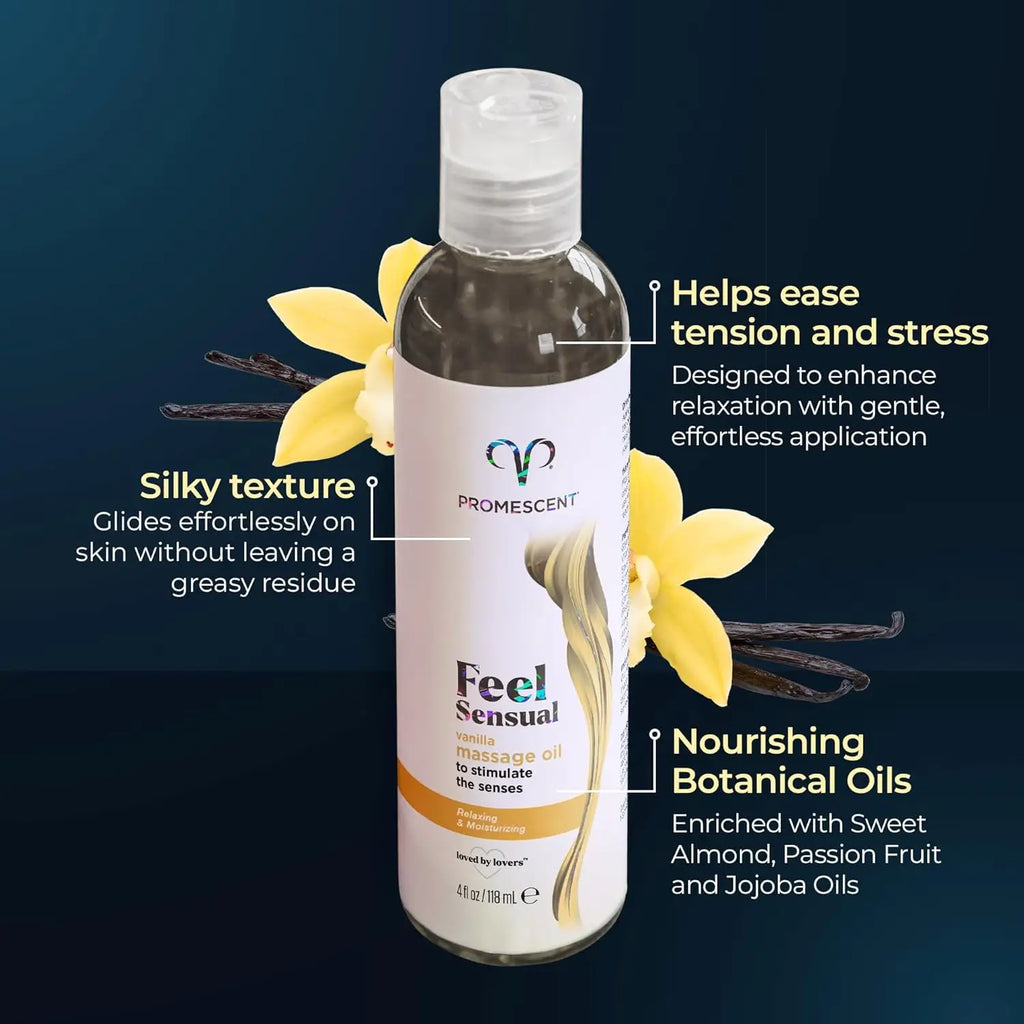 Promescent® Promescent Feel Sensual Vanilla Massage Oil - Hydrating Body 4oz 4 fl. oz.