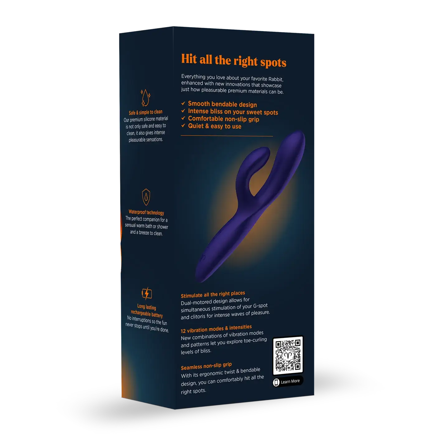 Promescent® Vibe Together Rabbit Vibrator – Dual G-Spot & Clitoral Stimulation Dark Purple