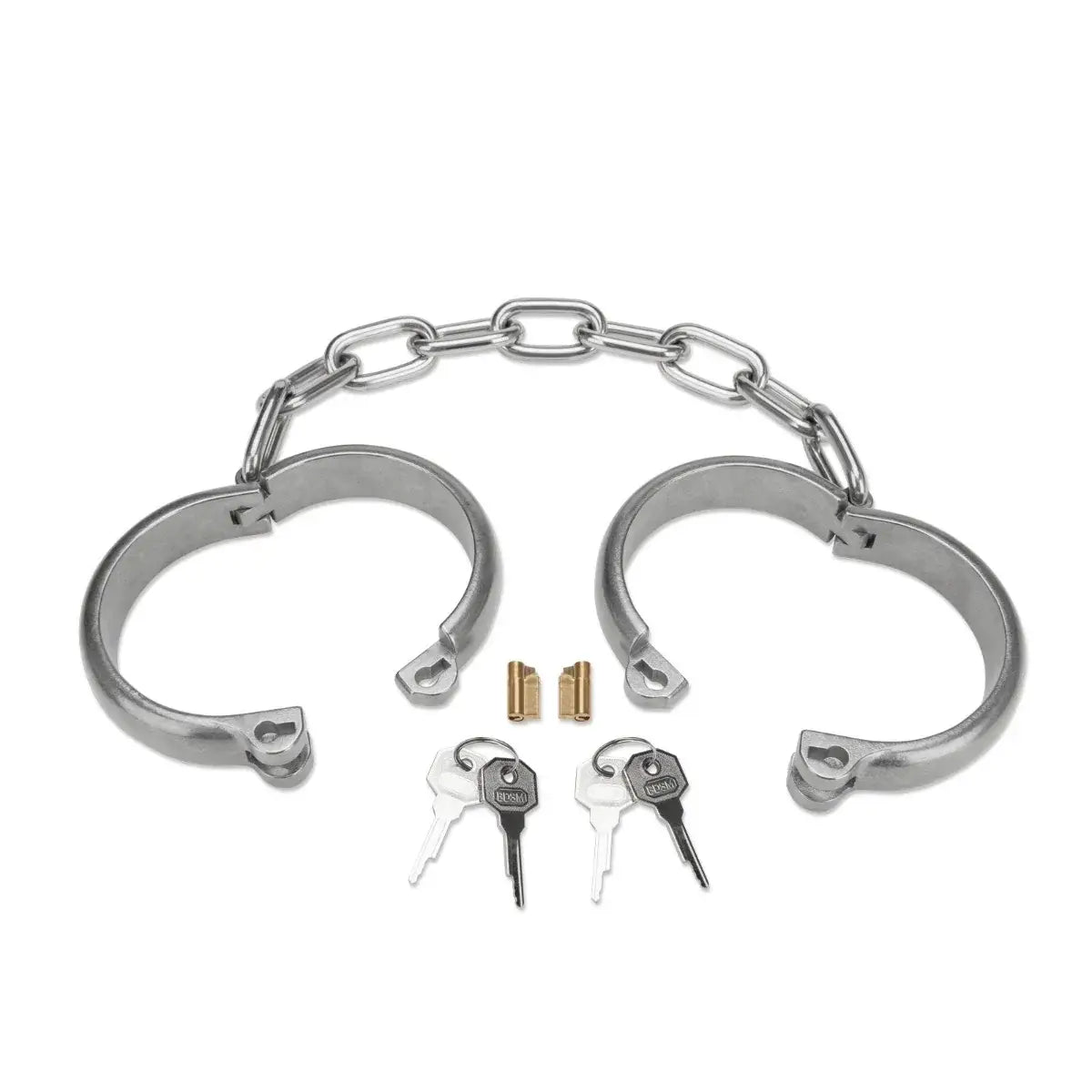 Prowler Red Heavy-Duty Stainless Steel Ankle Cuffs Silver