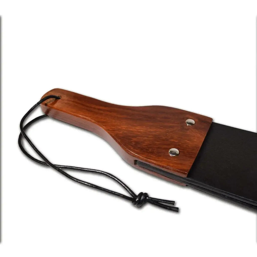 Prowler Red Leather & Wood Flapper Paddle - BDSM Impact Play