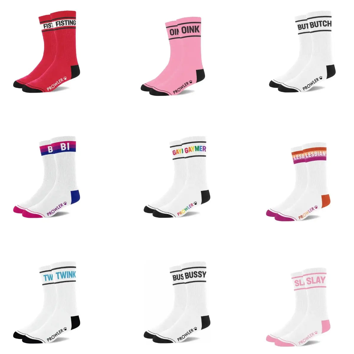 Prowler Red Statement Socks - Crew with Playful Stripes