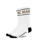 Prowler Red Statement Socks - Crew with Playful Stripes Bear