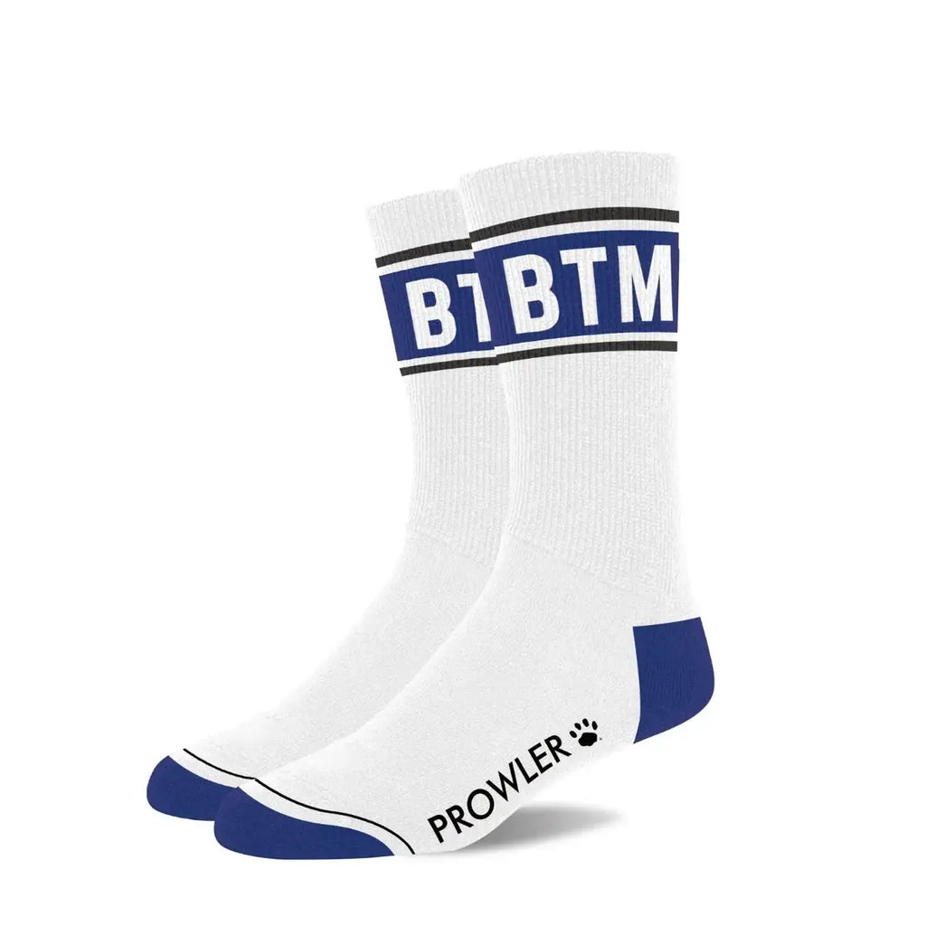 Prowler Red Statement Socks - Crew with Playful Stripes Bottom