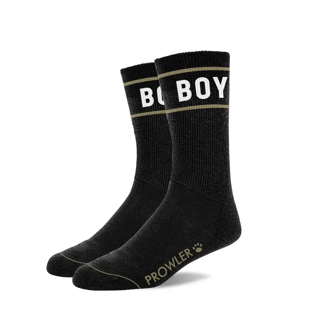 Prowler Red Statement Socks - Crew with Playful Stripes Boy