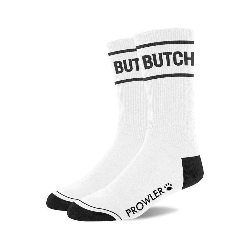 Prowler Red Statement Socks - Crew with Playful Stripes Butch