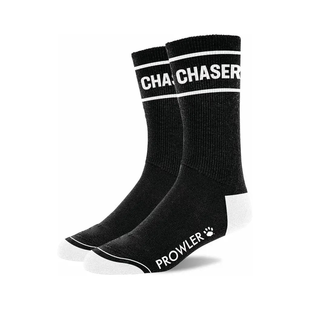 Prowler Red Statement Socks - Crew with Playful Stripes Chaser