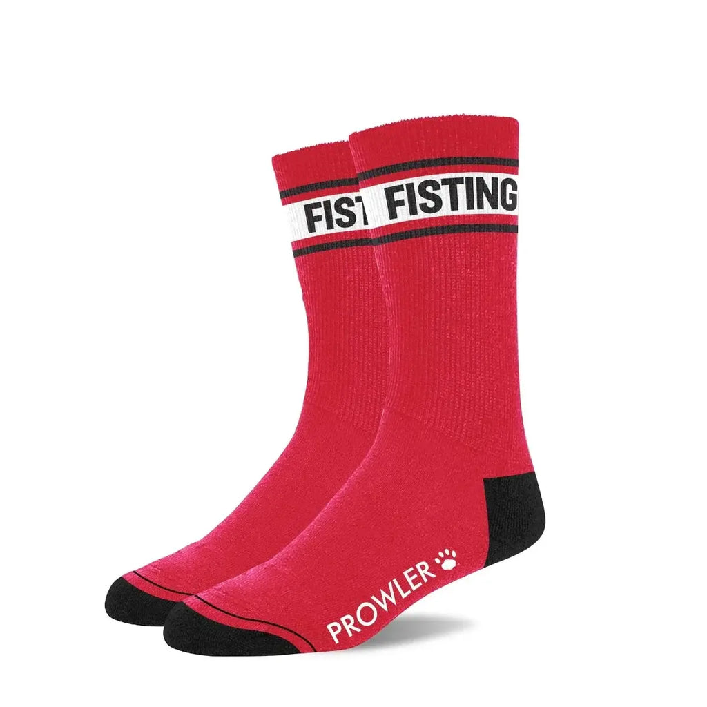 Prowler Red Statement Socks - Crew with Playful Stripes Fisting