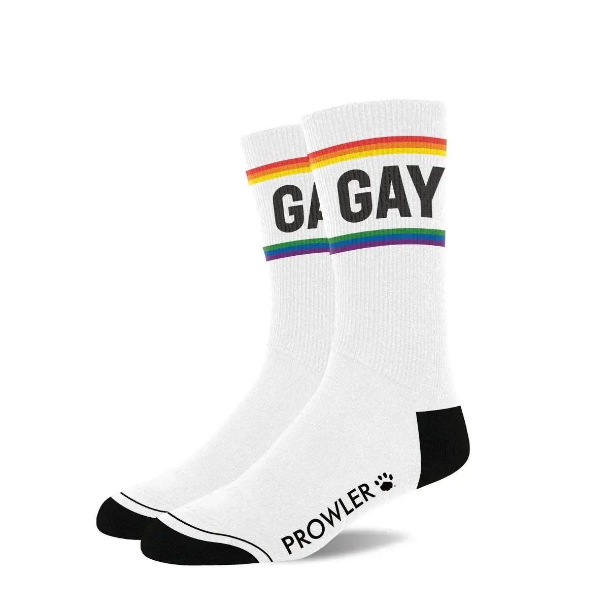 Prowler Red Statement Socks - Crew with Playful Stripes Gay
