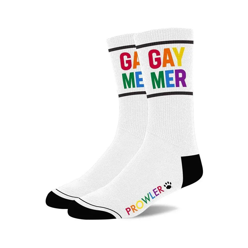 Prowler Red Statement Socks - Crew with Playful Stripes Gaymer