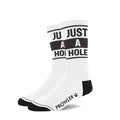 Prowler Red Statement Socks - Crew with Playful Stripes Just A Hole