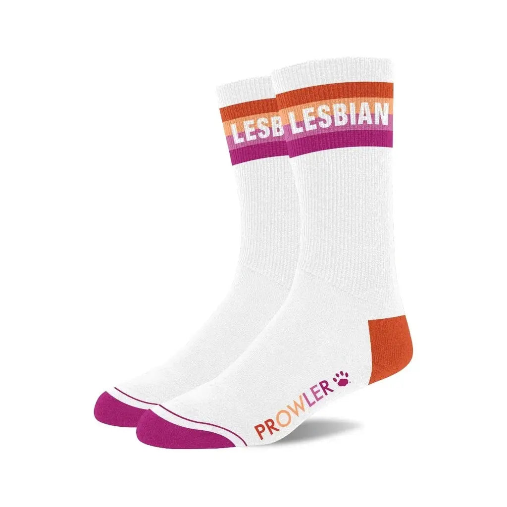 Prowler Red Statement Socks - Crew with Playful Stripes Lesbian