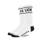 Prowler Red Statement Socks - Crew with Playful Stripes Lick