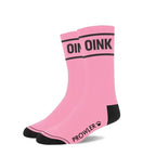 Prowler Red Statement Socks - Crew with Playful Stripes Oink Pink