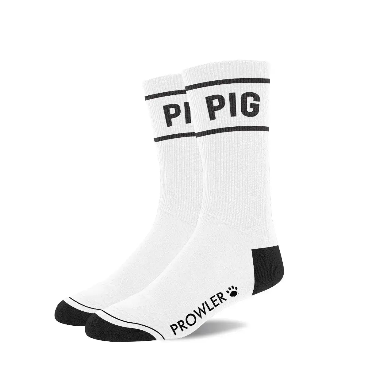 Prowler Red Statement Socks - Crew with Playful Stripes Pig