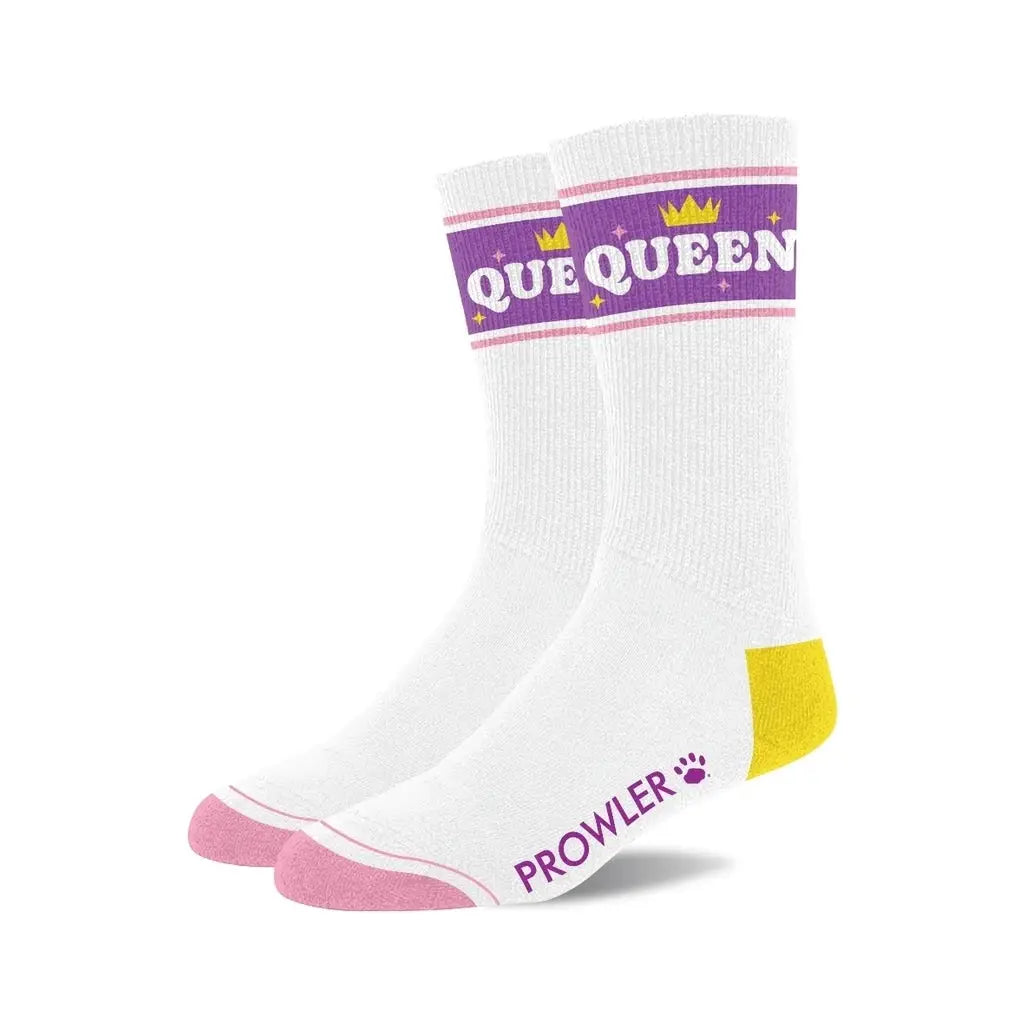 Prowler Red Statement Socks - Crew with Playful Stripes Queen