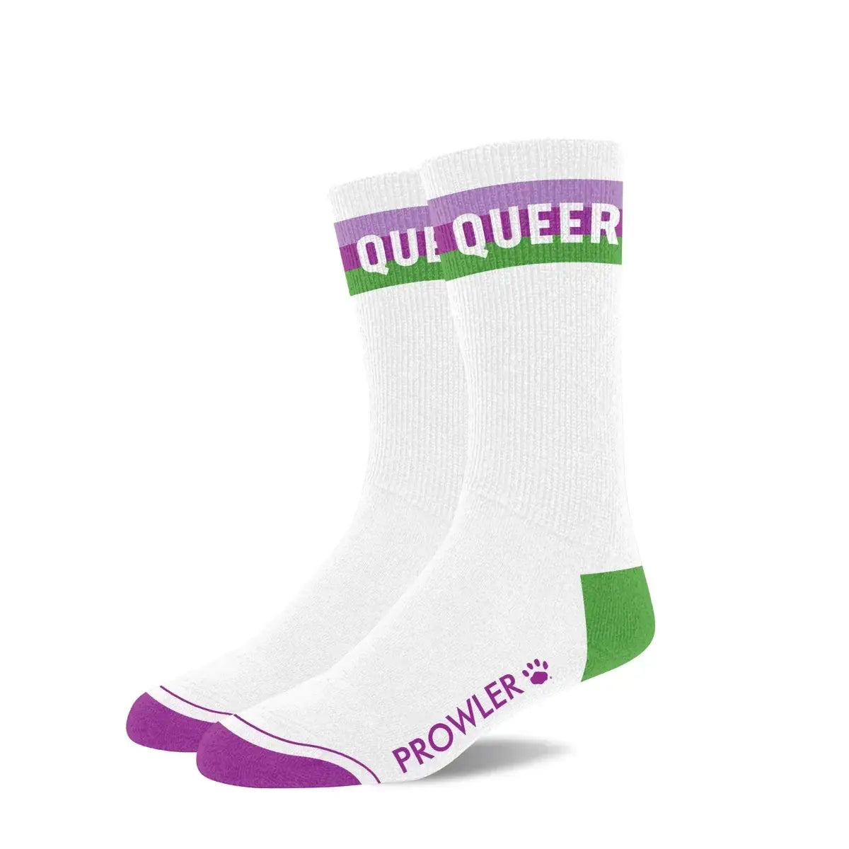 Prowler Red Statement Socks - Crew with Playful Stripes Queer