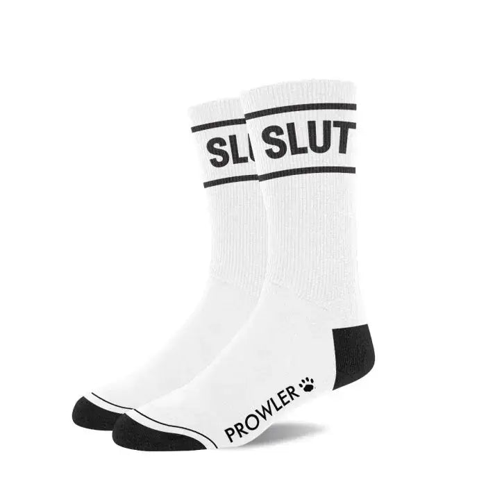 Prowler Red Statement Socks - Crew with Playful Stripes Slut
