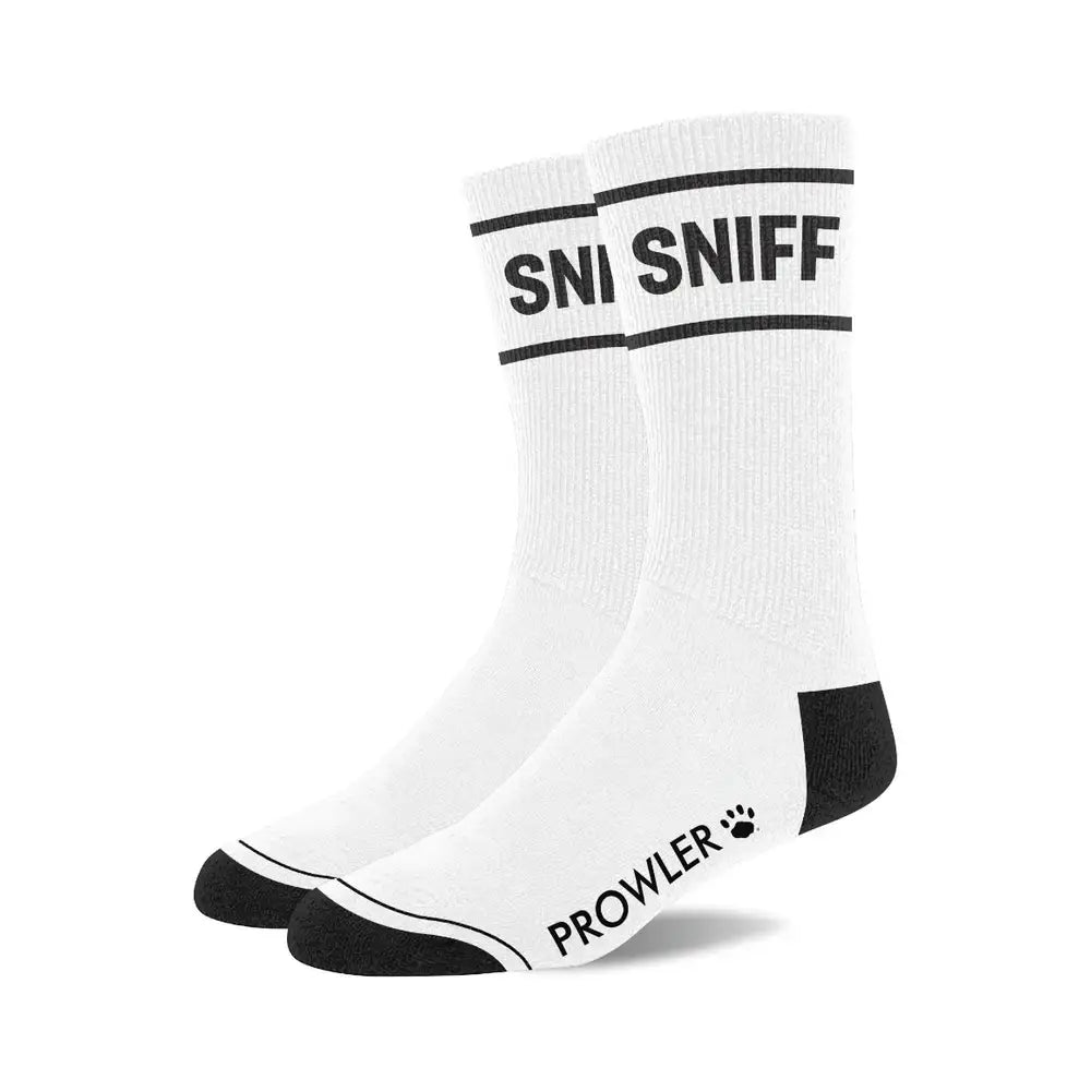 Prowler Red Statement Socks - Crew with Playful Stripes Sniff