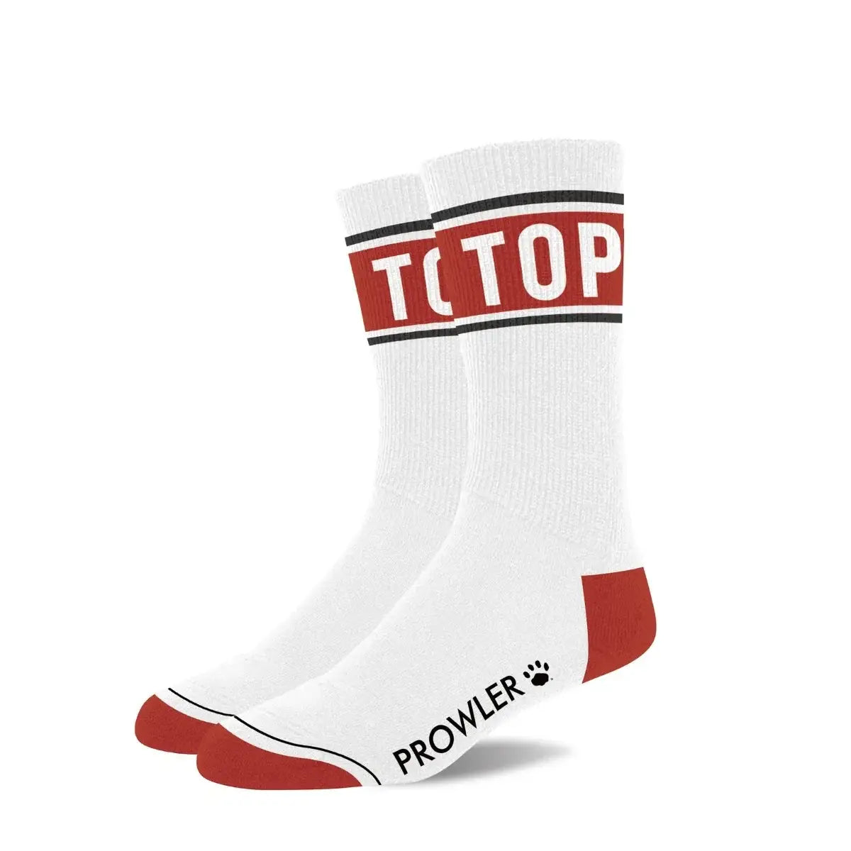 Prowler Red Statement Socks - Crew with Playful Stripes Top