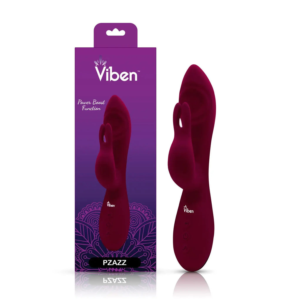 Pzazz Thumping Rabbit Vibrator - Burgundy