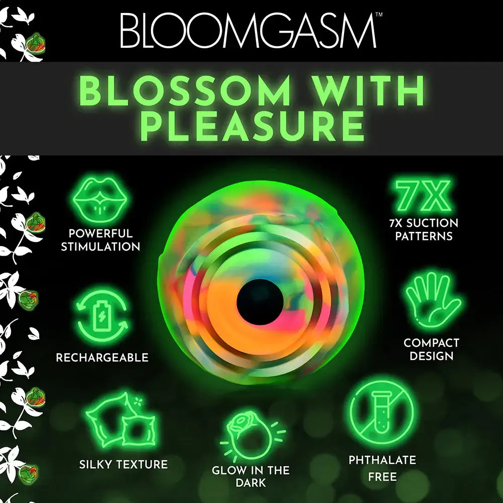 Bloomgasm™ Glow Rose Glow - in - the - Dark Clitoral Stimulator - Rolik®