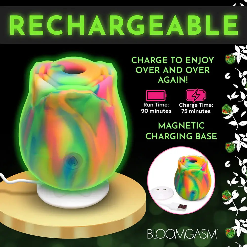 Bloomgasm™ Glow Rose Glow - in - the - Dark Clitoral Stimulator - Rolik®