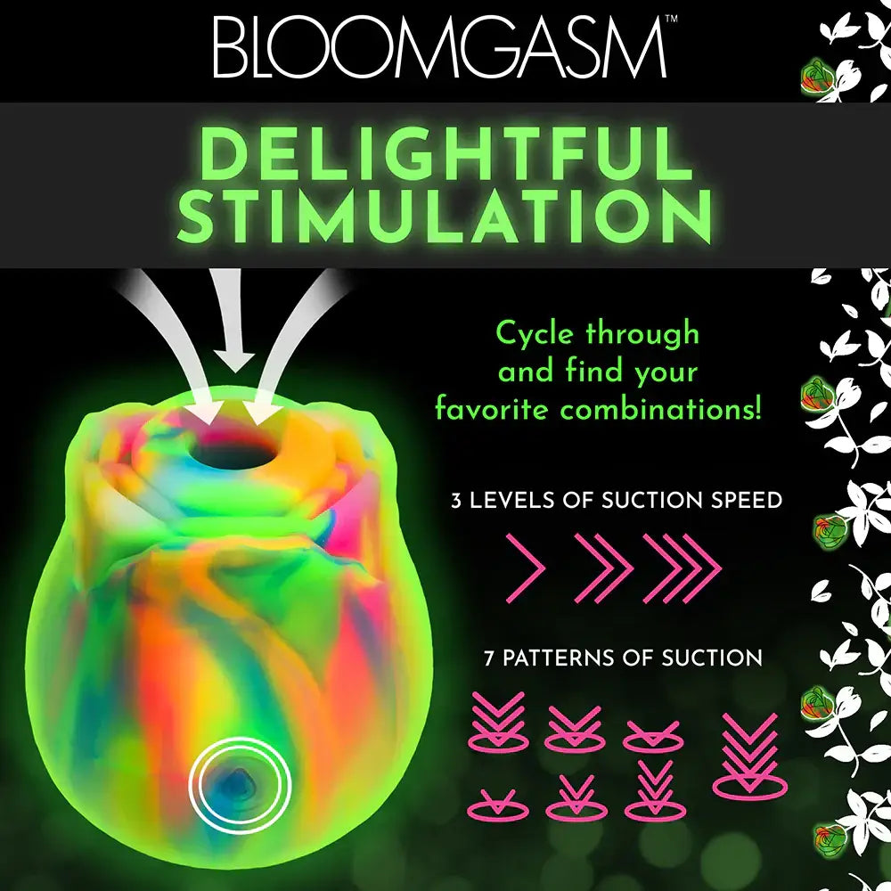 Bloomgasm™ Glow Rose Glow - in - the - Dark Clitoral Stimulator - Rolik®