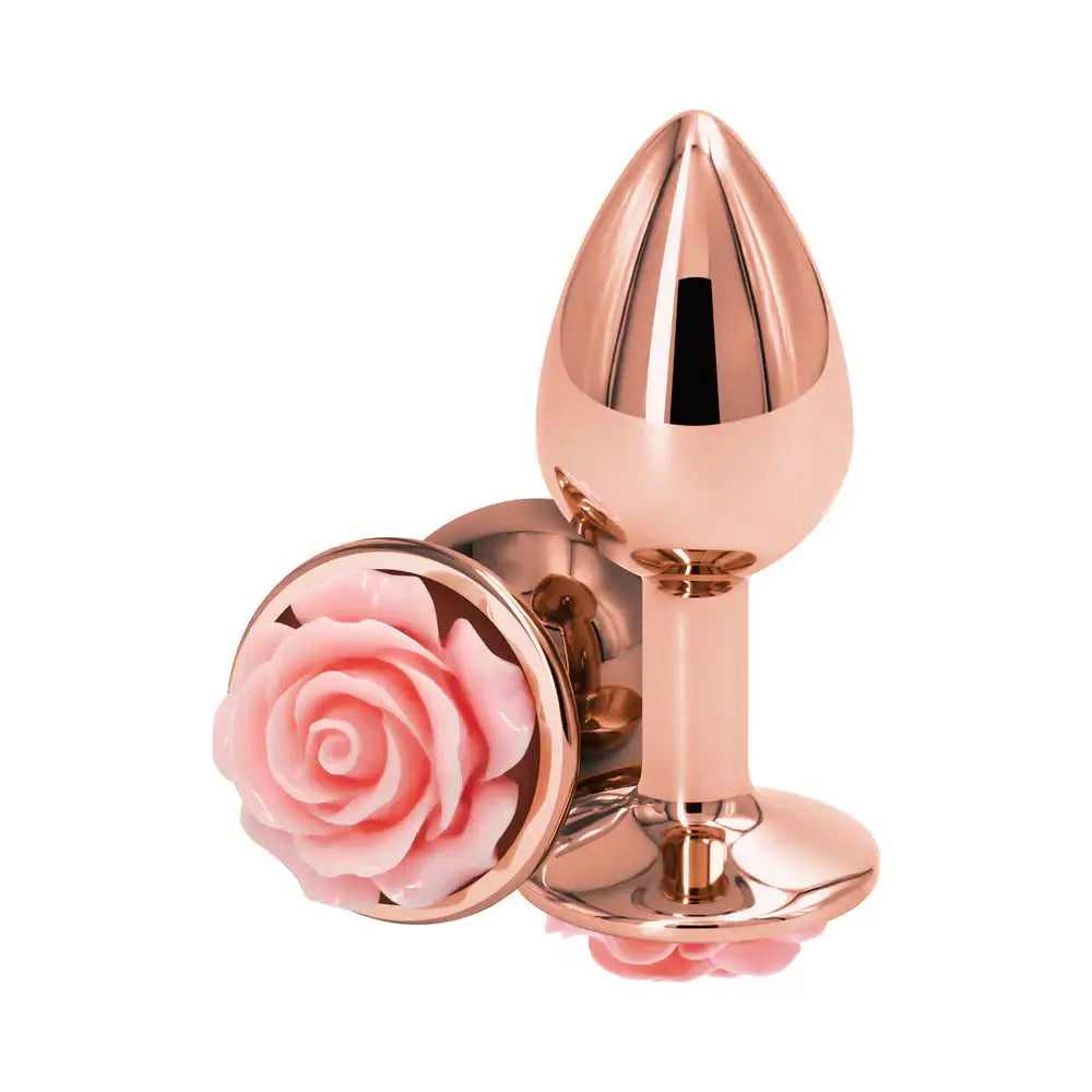 Rear Assets Aluminum Rose Anal Plug - Small / Pink - Butt