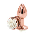 Rear Assets Aluminum Rose Anal Plug - Small / White - Butt