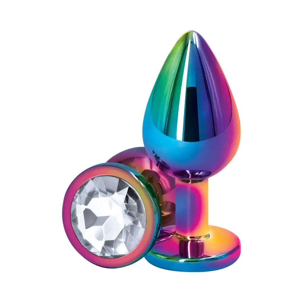 Rear Assets Multicolor Butt Plug - Medium / Clear
