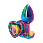 Rear Assets Multicolor Heart Butt Plug - Small / Rainbow