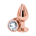 Rear Assets Rose Gold Butt Plug - Medium / Clear