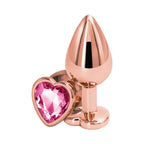 Rear Assets Rose Gold Heart Butt Plug - Medium / Pink