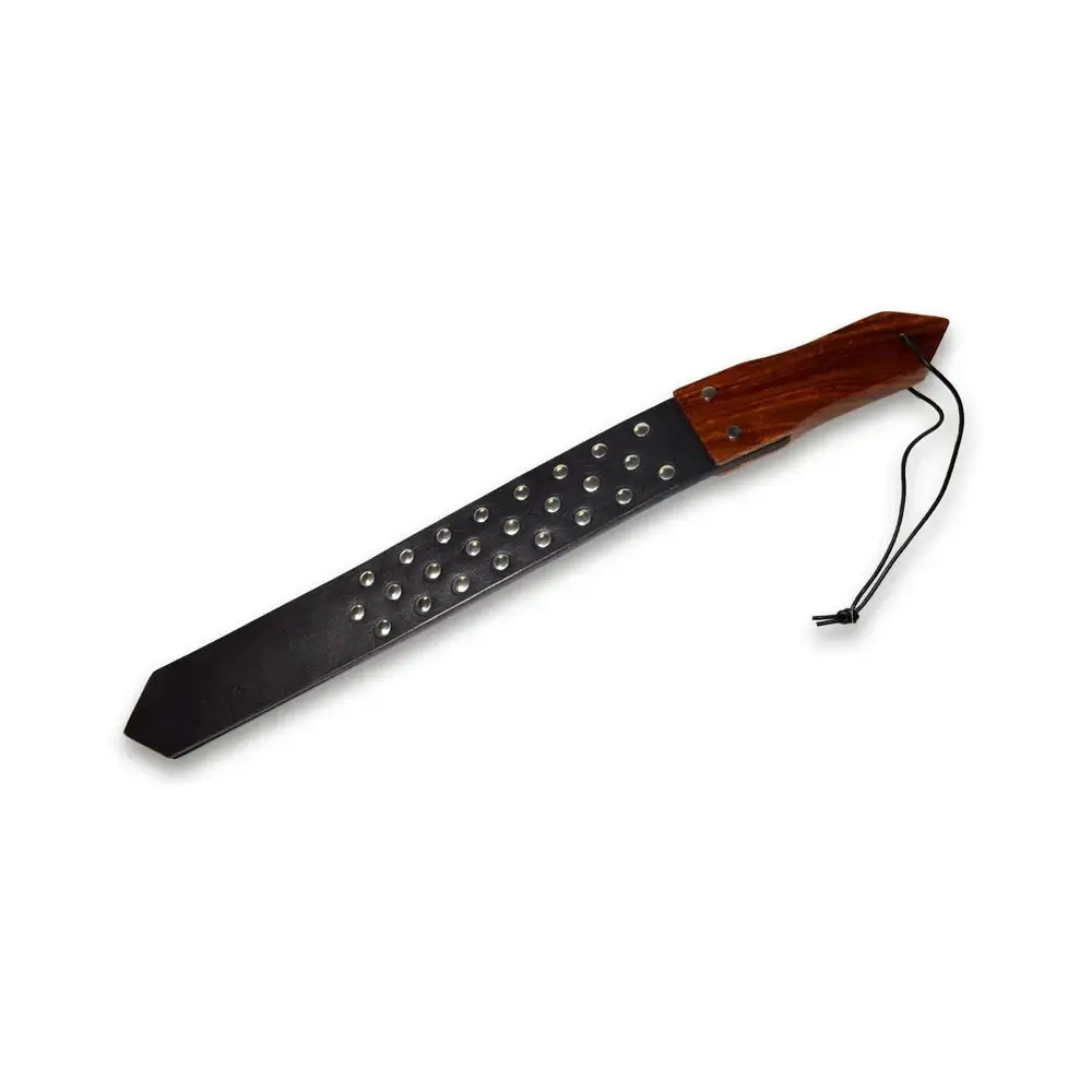 RED Leather and Wood Studded Paddle - Flogger