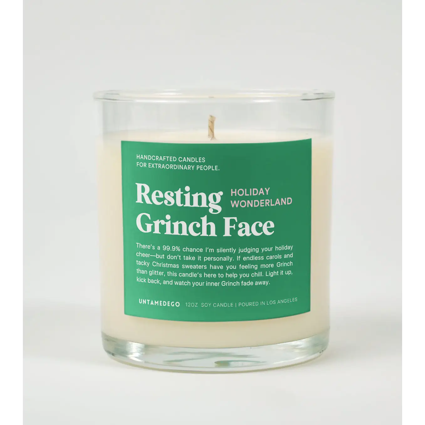 HOLIDAY WONDERLAND Resting Grinch Face Candle