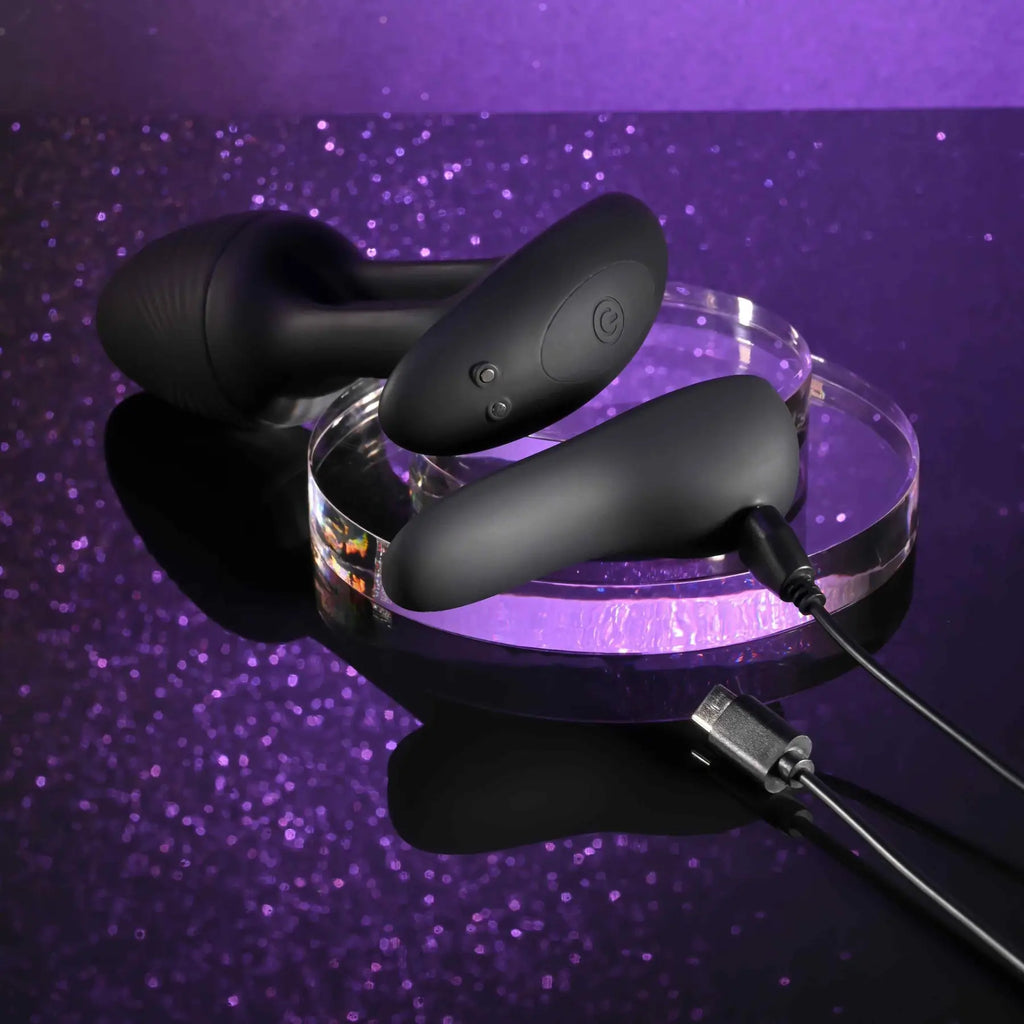 Black Rim Shot Remote Flickering and Vibrating Plug