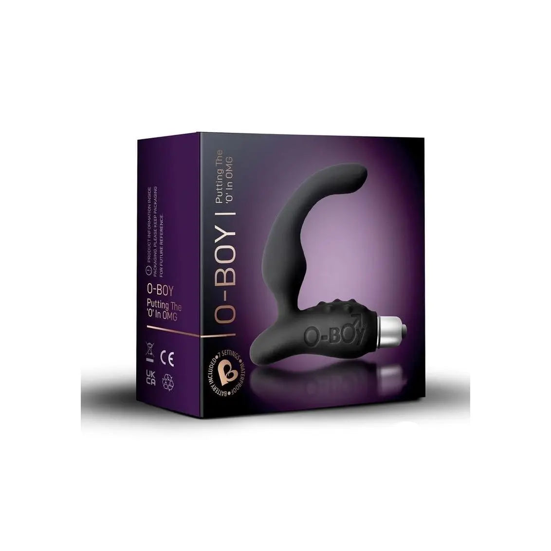 O Boy Silicone Prostate and Perineum Stimulator - Black - Anal Probe