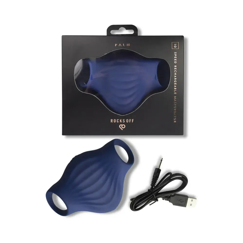 Rocks-Off® Palm Vibrating Masturbator Navy Blue - Rolik®