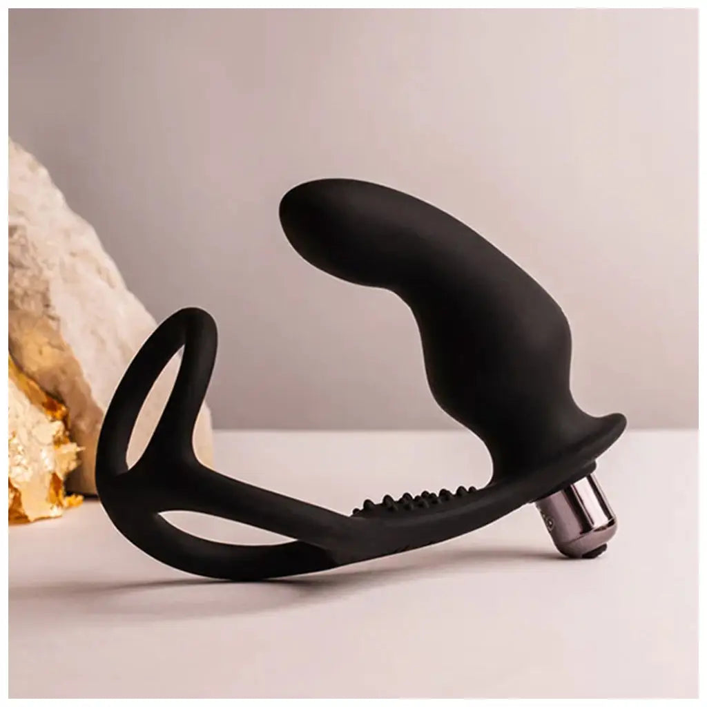 Rocks-Off® Rocks-Off RO-Zen Dual Vibrating Cock Ring & Butt Plug Black