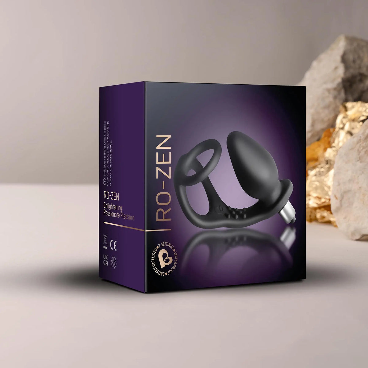 Rocks-Off® Rocks-Off RO-Zen Dual Vibrating Cock Ring & Butt Plug Black