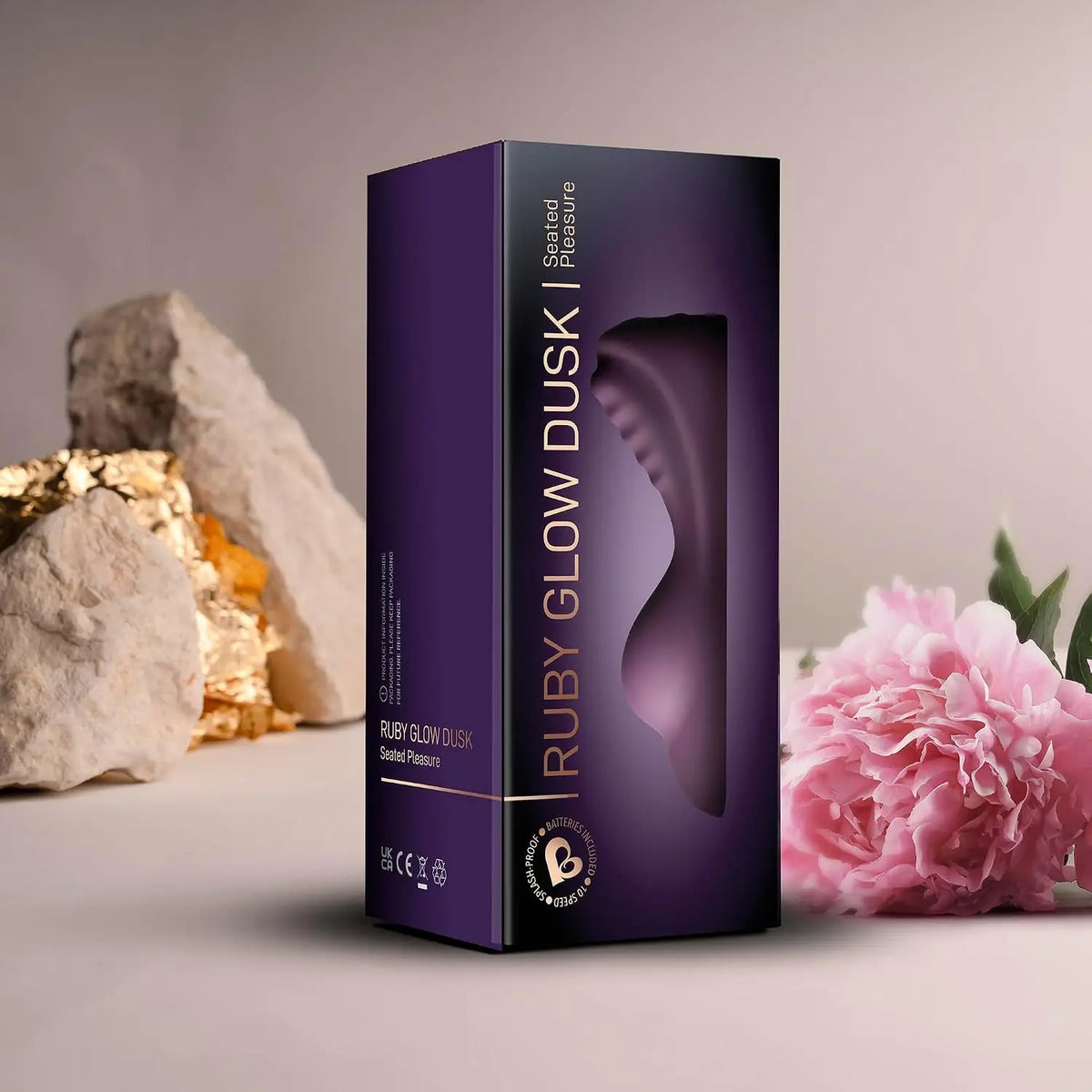 Rocks-Off® Rocks-Off Ruby Glow Portable Sit-On Vibrator Purple