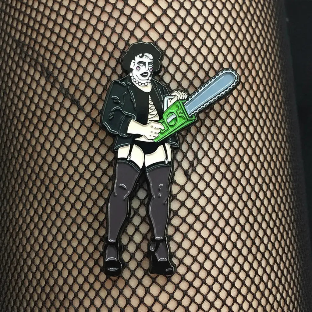 Rocky Chainsaw Face Enamel Pin