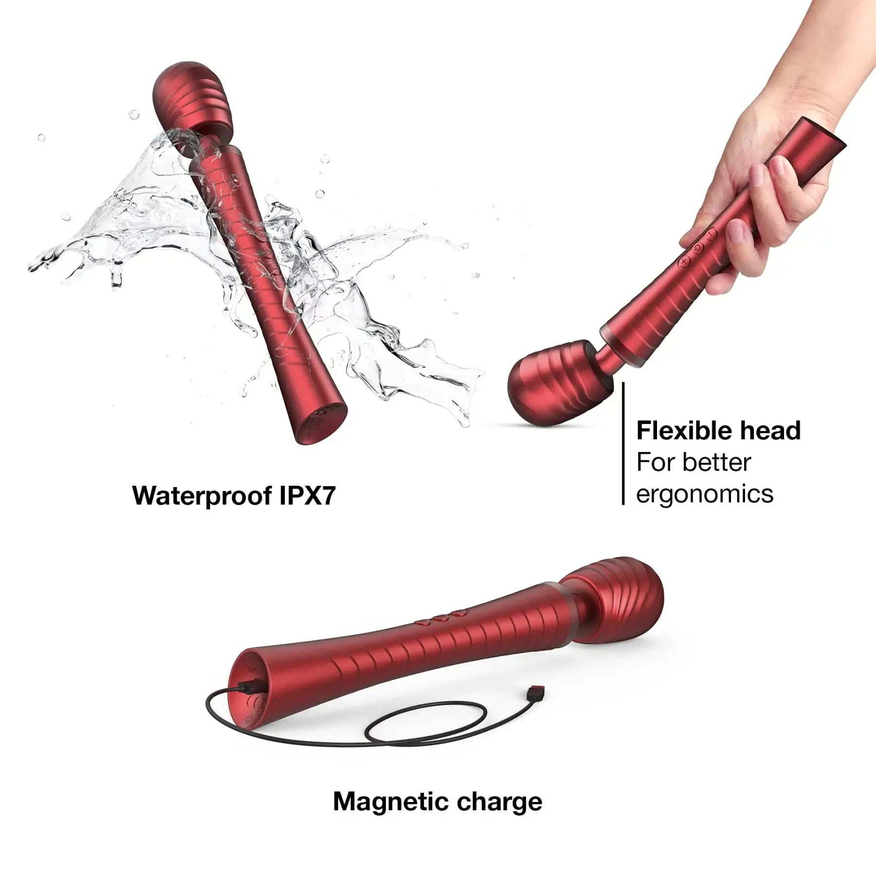 Rolik® Man.wand EDGY Vibrating Wand – Sense Touch Technology & Dual Heads