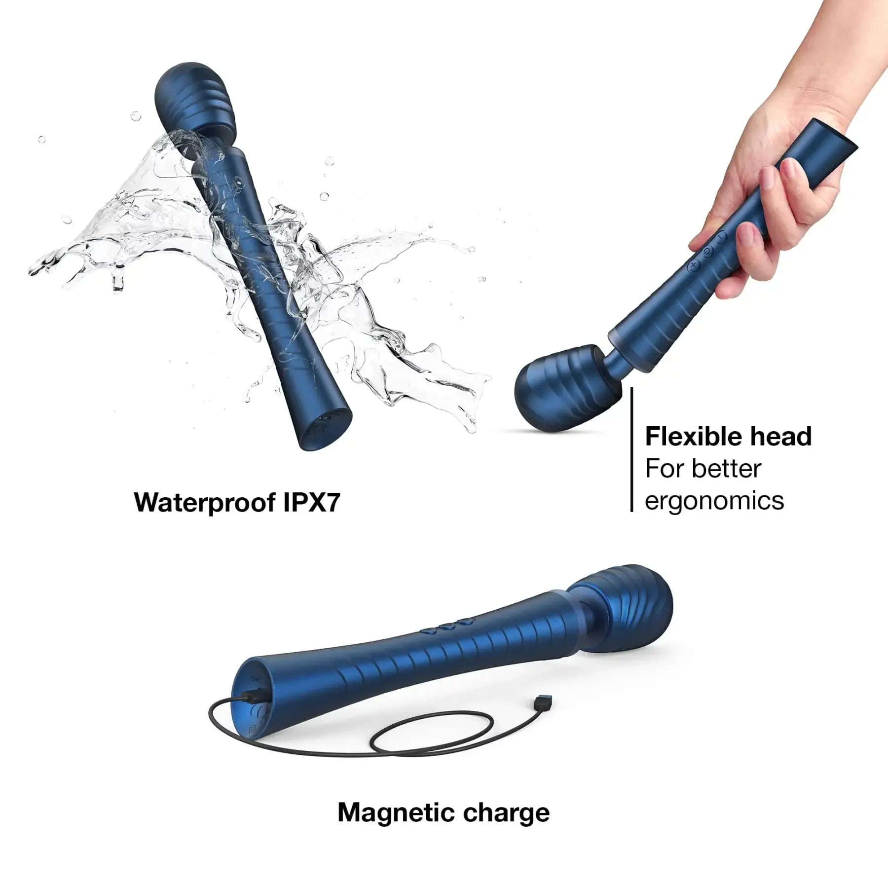 Rolik® Man.wand EDGY Vibrating Wand – Sense Touch Technology & Dual Heads